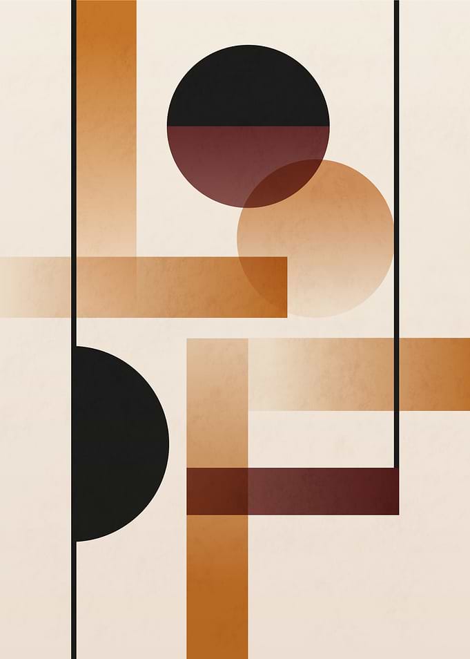 Bauhaus Minimalist Geometric Abstract Composition