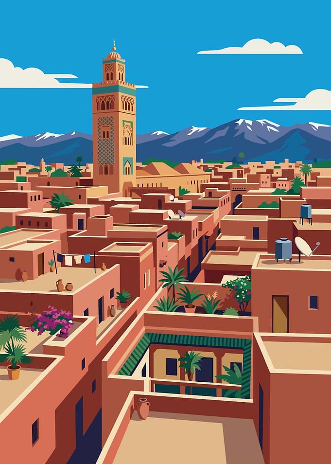 Marrakech Rooftops and Koutoubia Mosque