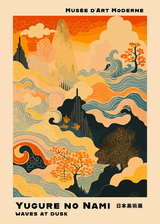 Yugure No Nami Waves at Dusk Poster