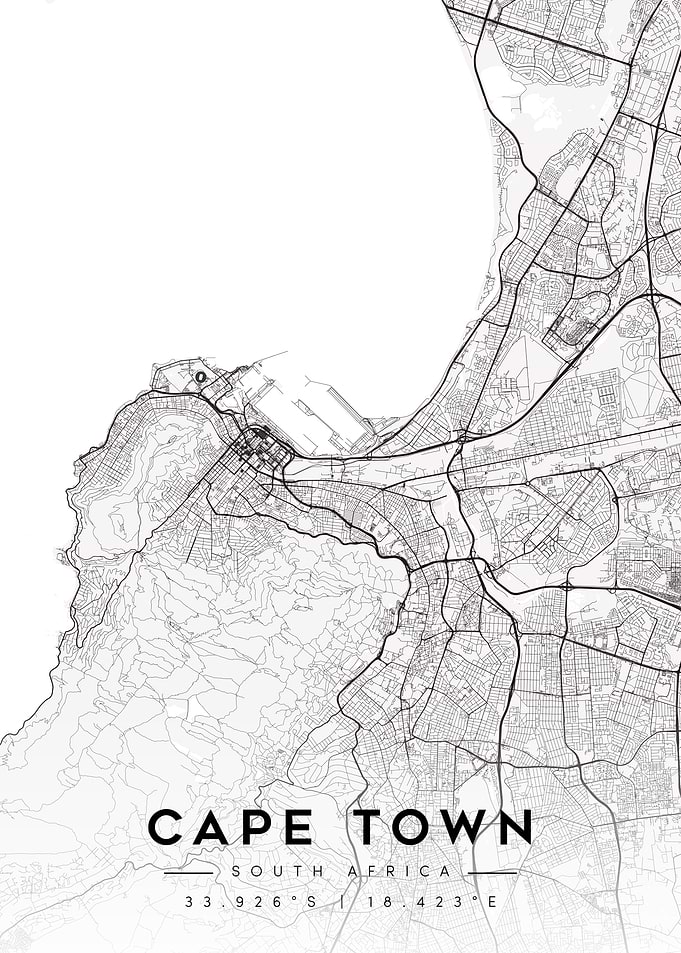 Cape Town Map Minimalist