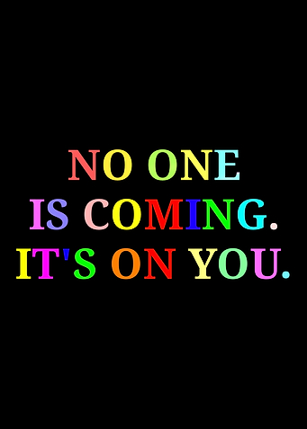 No One Is Coming, It's On You Text Art