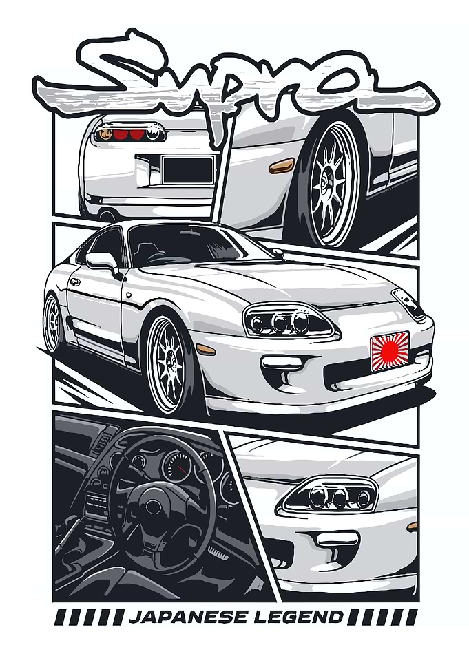 Toyota Supra Japanese Legend Car Art