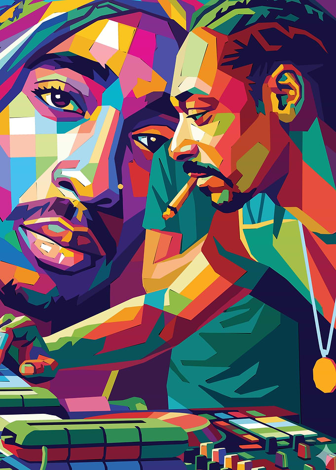 Tupac and Snoop Dogg Pop Art