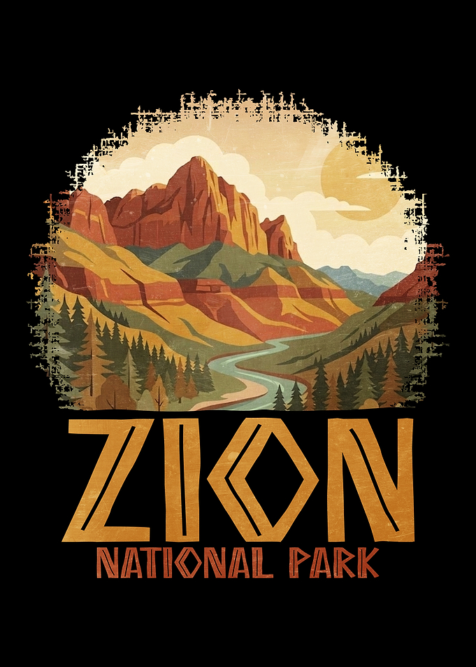 Zion National Park Vintage Poster