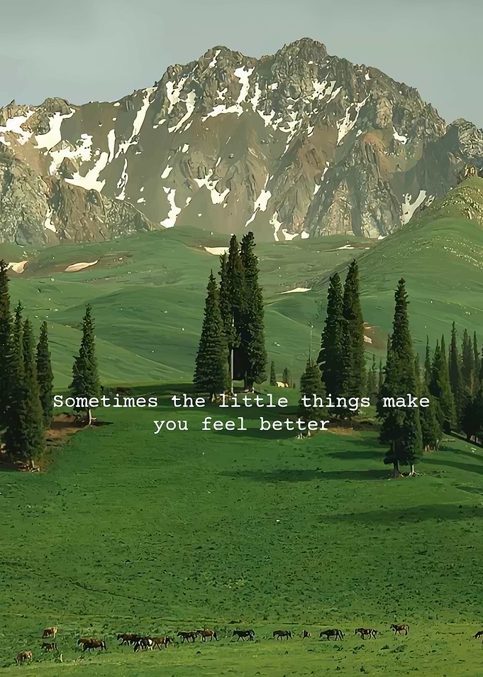 Inspirational mountain landscape with horses