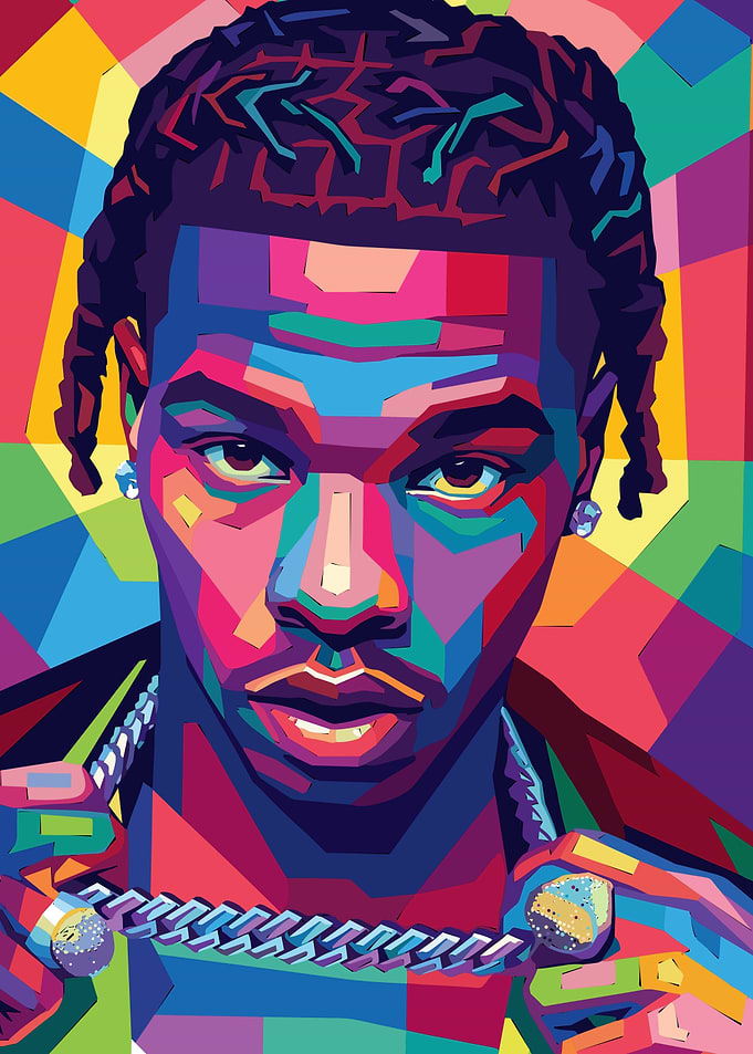Colorful Pop Art Portrait of Lil Baby