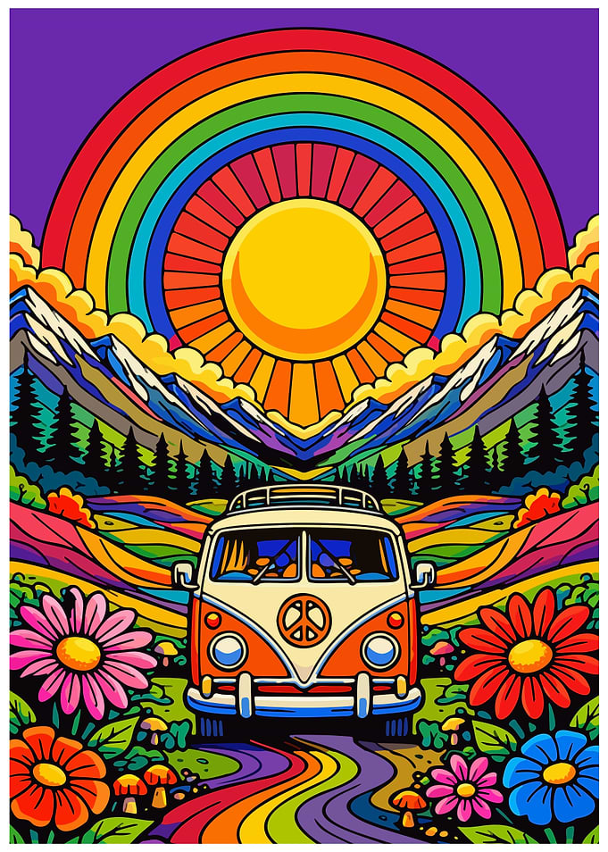 Psychedelic Van Life Landscape