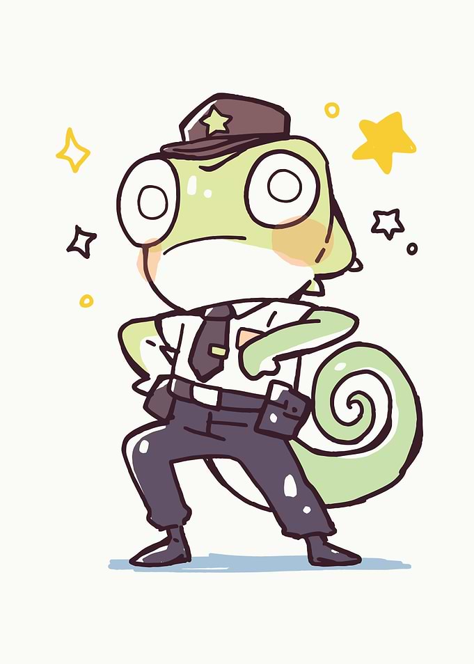 Cute Chameleon Police Officer
