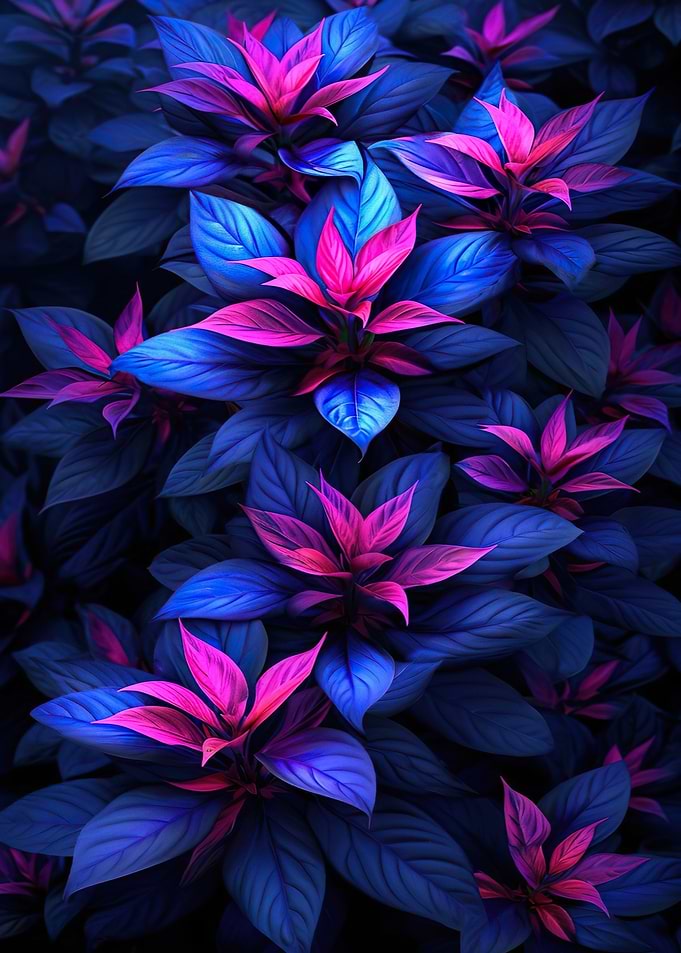 Vibrant Neon Floral Pattern