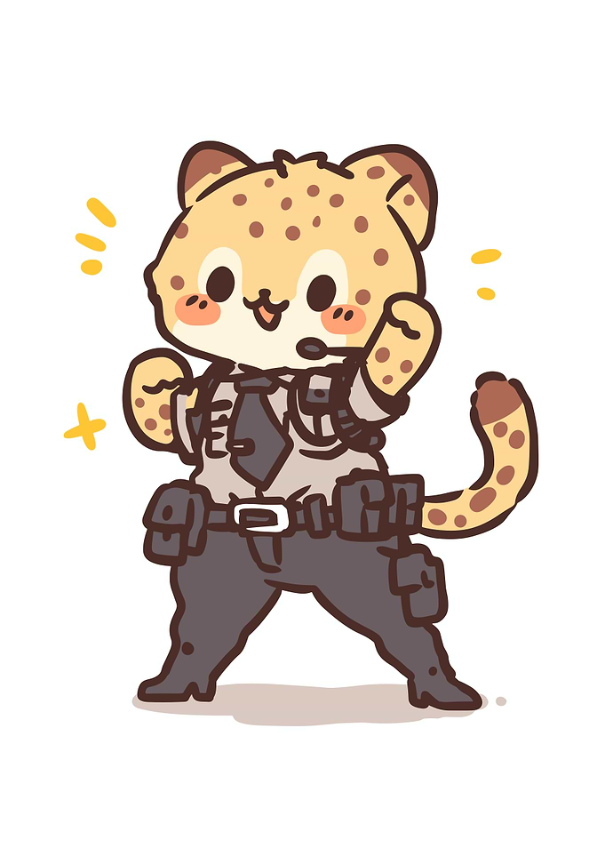 Cute Cheetah Police Officer
