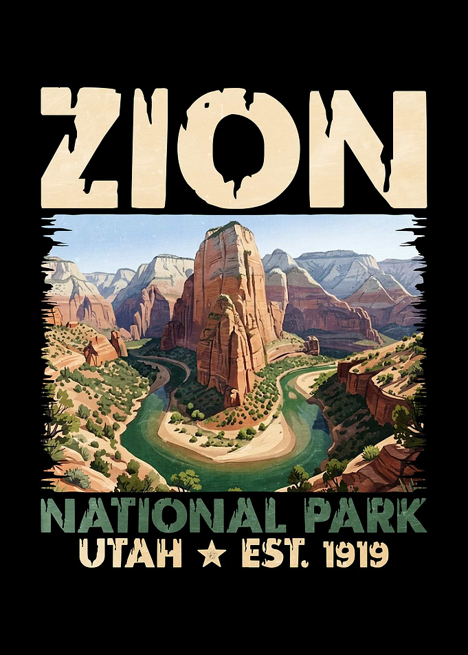 Zion National Park Vintage Poster