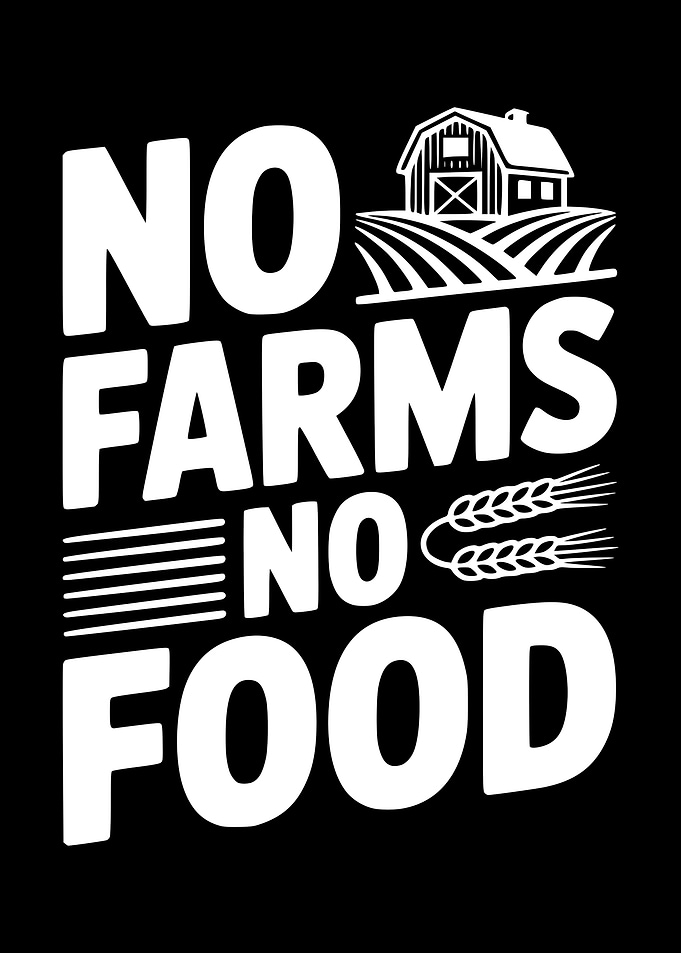 No Farms No Food Text Art