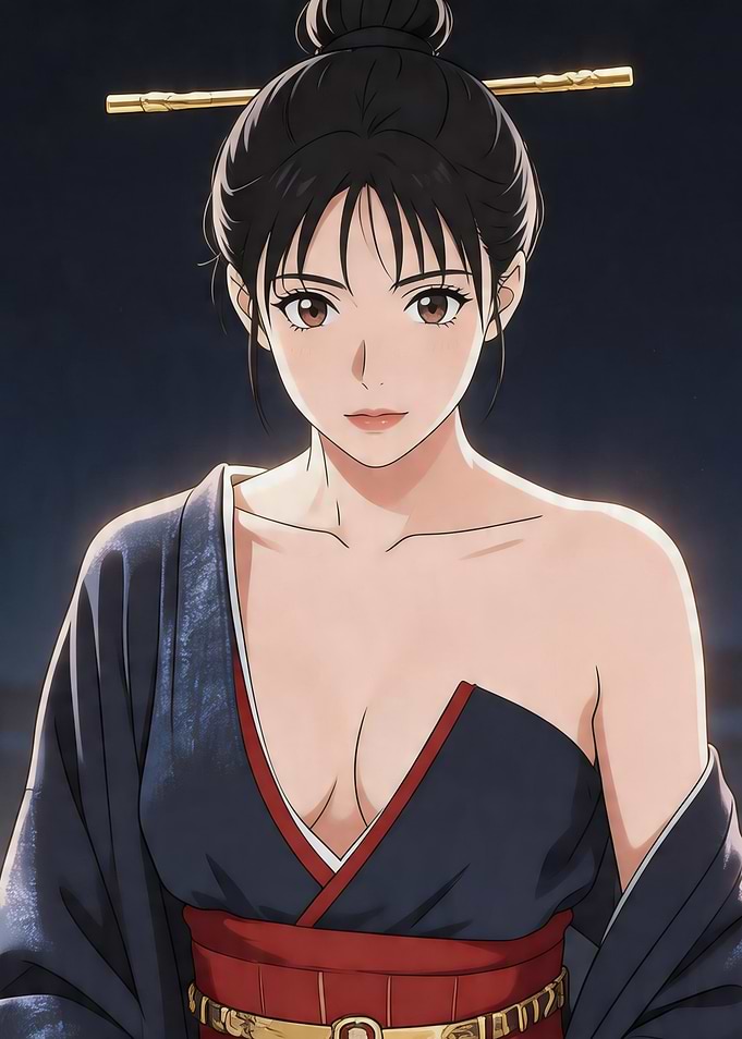 Anime Woman in Traditional Japanese Attire