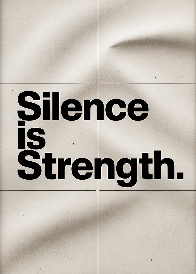 Silence is Strength Minimalist Typography Poster