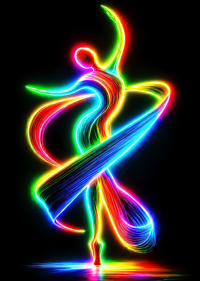 Neon Dancer in Motion