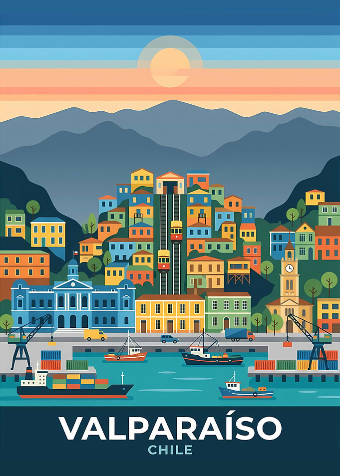 Valparaiso Chile Cityscape Poster