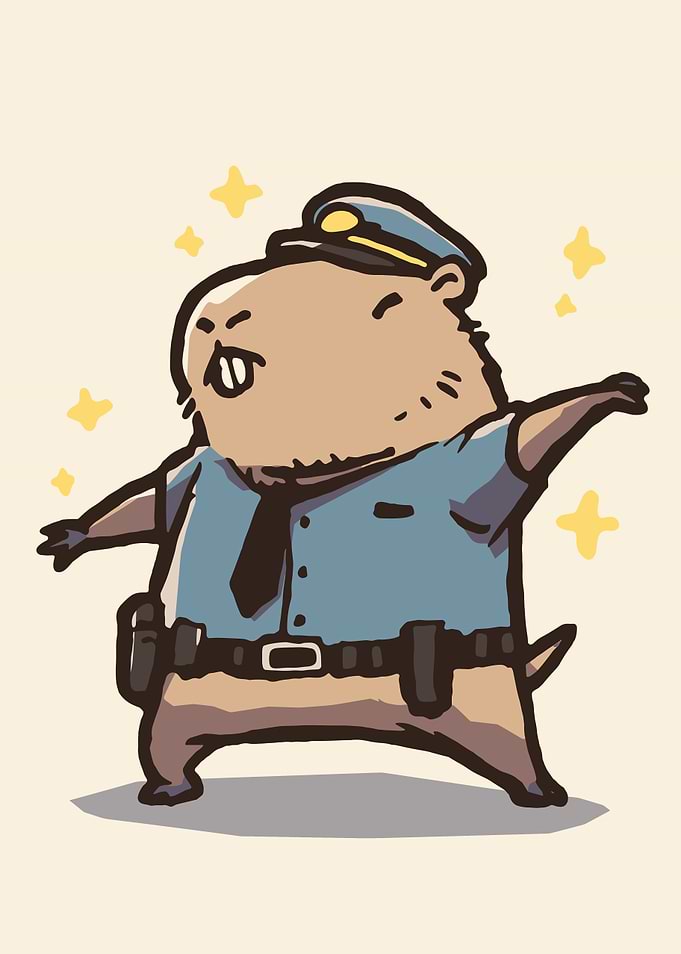 Cute Groundhog Police Officer