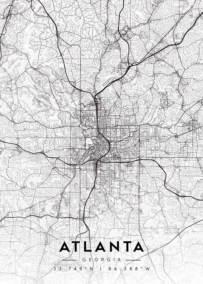 Atlanta Georgia Map Art