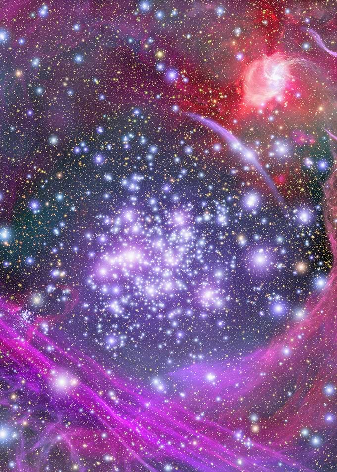 Vibrant Nebula and Star Cluster