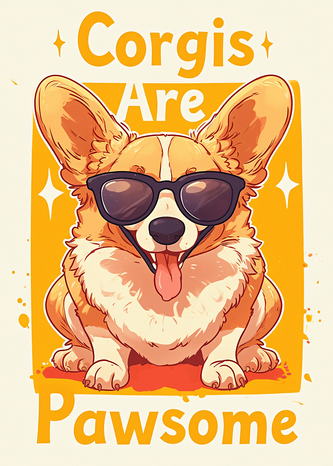 Corgi Wearing Sunglasses