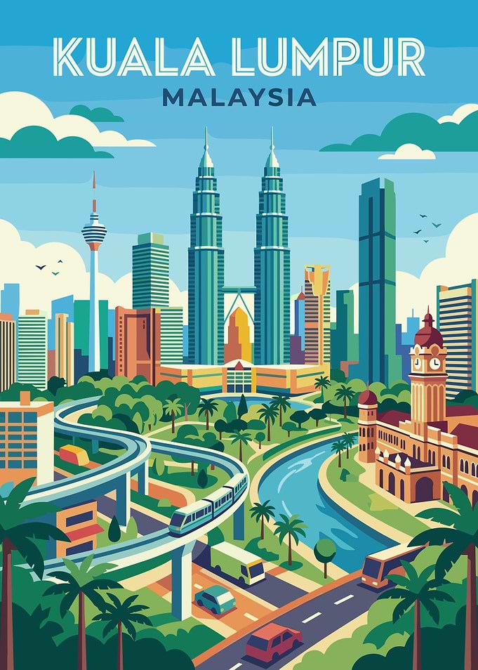Kuala Lumpur Cityscape Poster