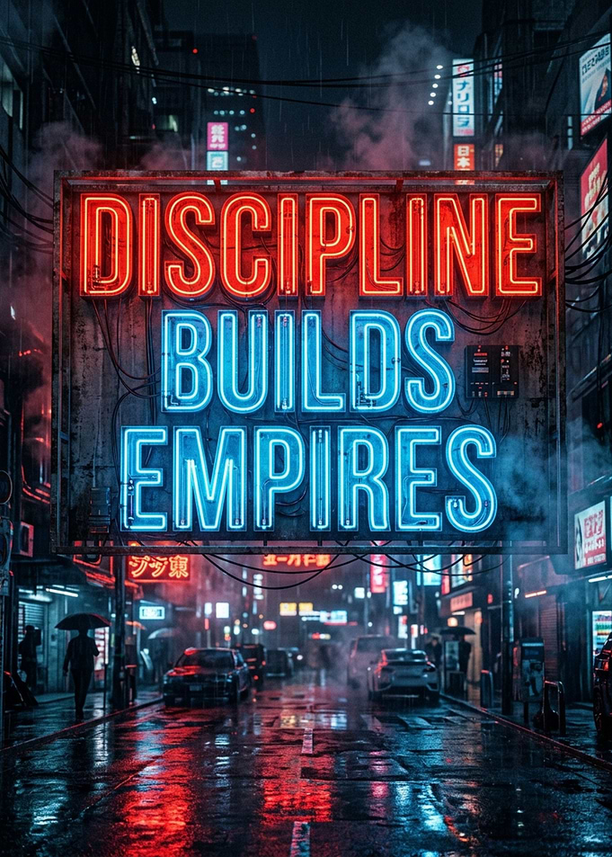 Discipline Builds Empires Neon Sign