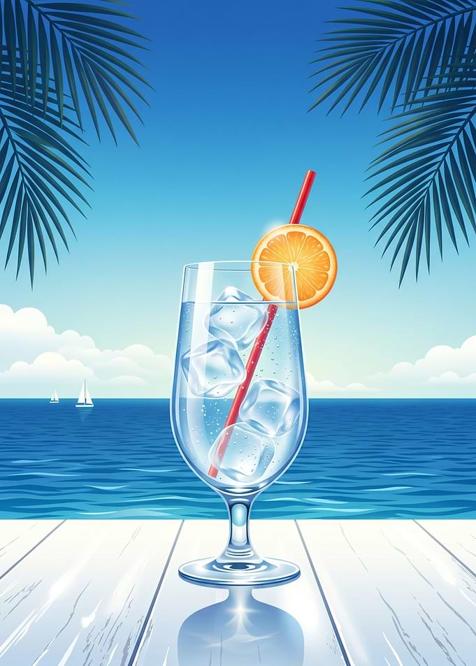 Tropical drink by the sea