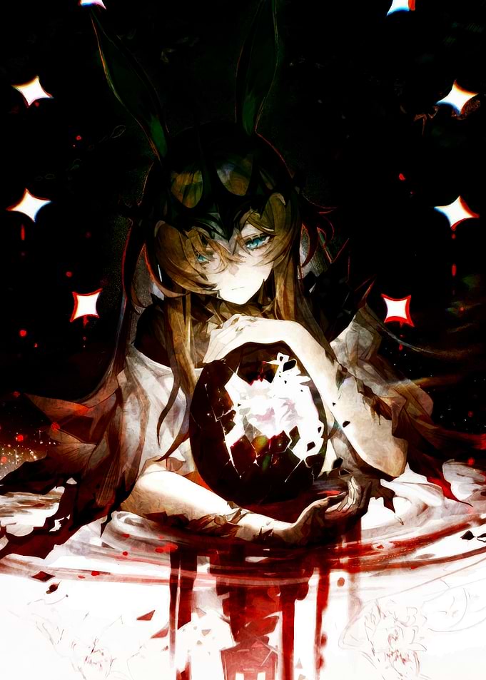 Anime Girl Holding Broken Orb
