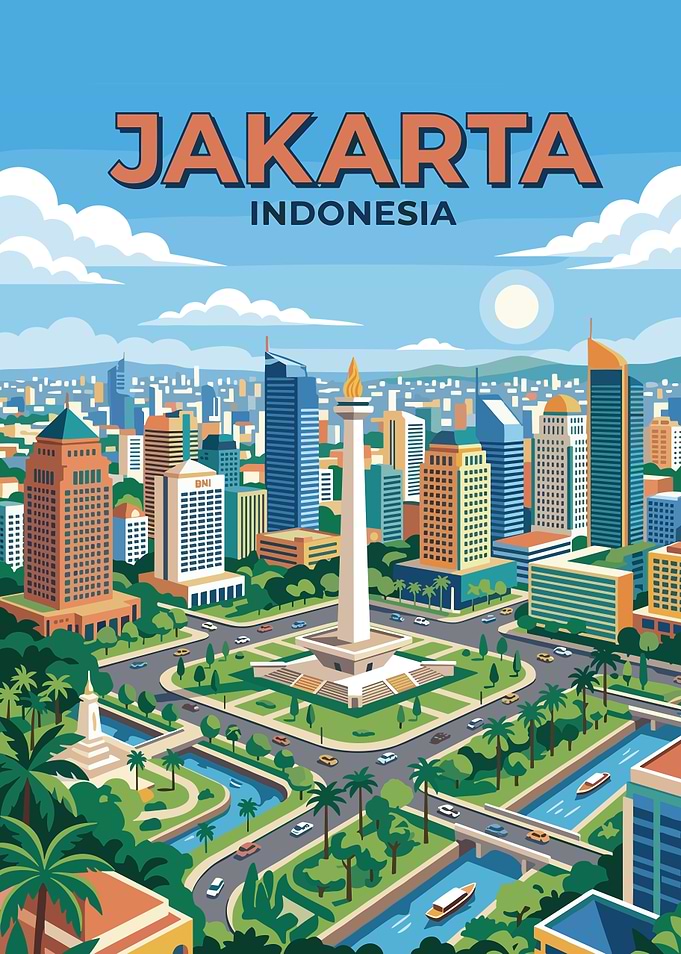 Jakarta Cityscape with Monas