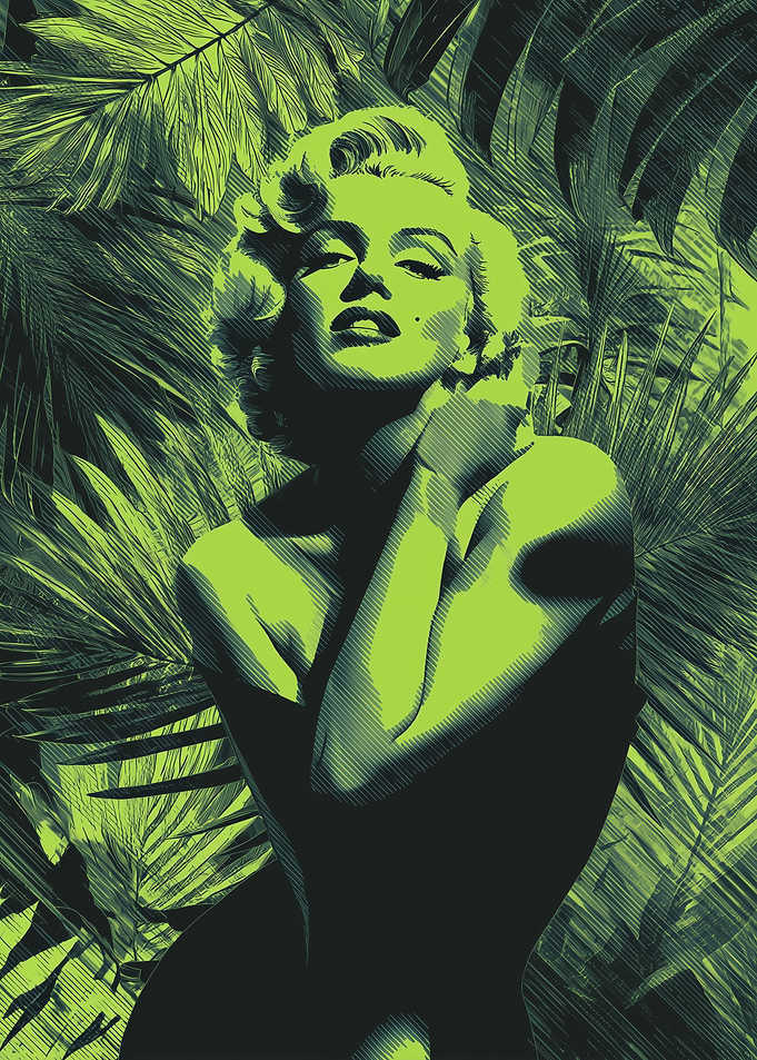 Marilyn Monroe in Tropical Leaves