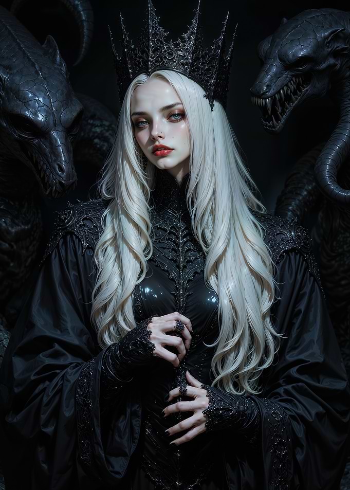 Dark Queen with Dragons