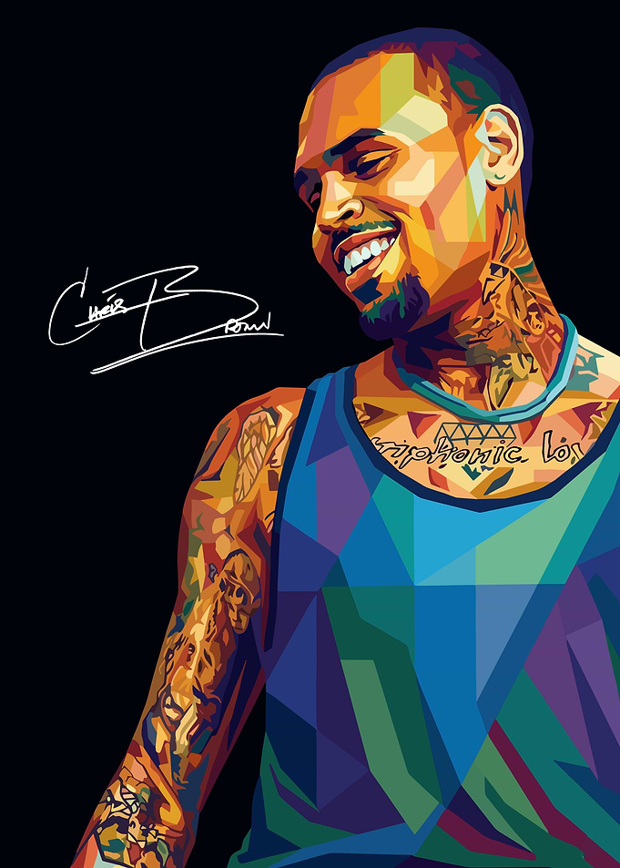 Chris Brown Pop Art Portrait
