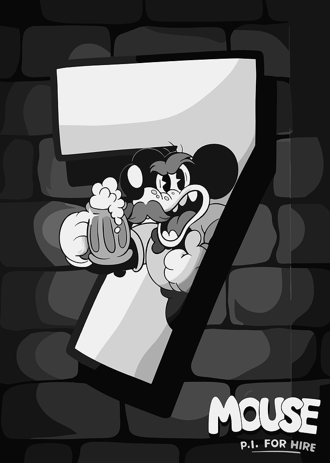 Mouse P.I. For Hire Vintage Poster
