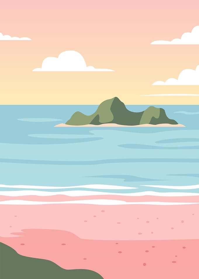 Serene Island Beach Sunset
