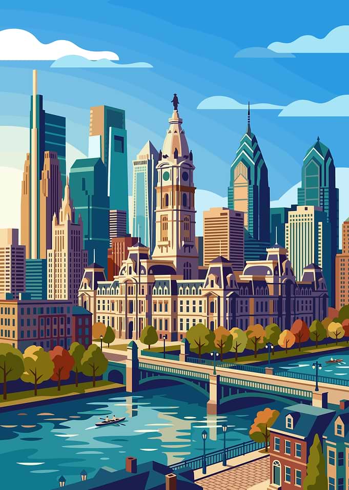 Philadelphia City Hall and Skyline