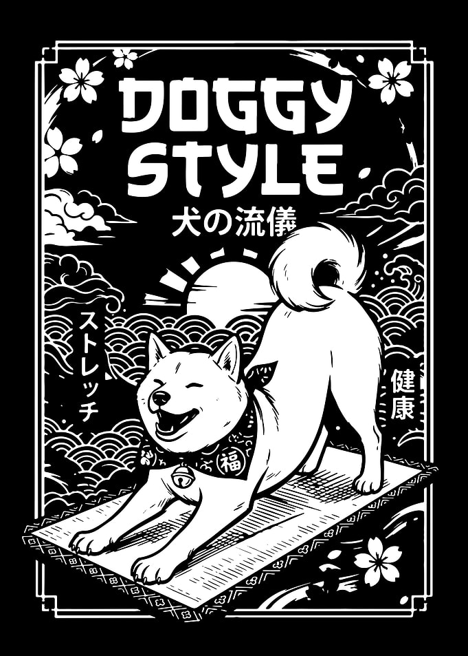 Shiba Inu Yoga Stretch