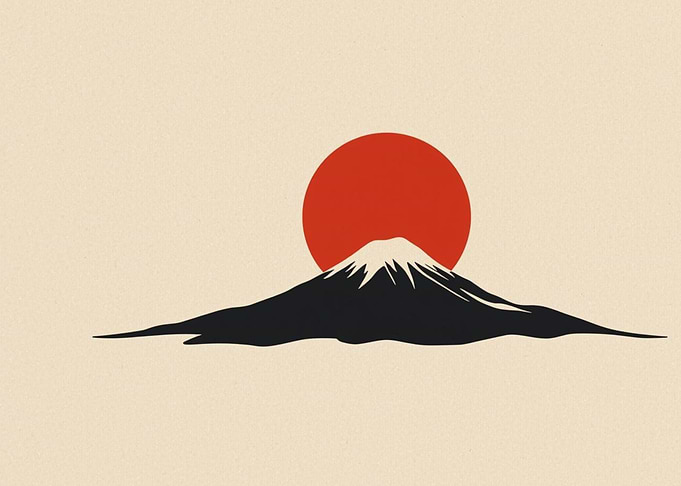 Mount Fuji with Rising Sun
