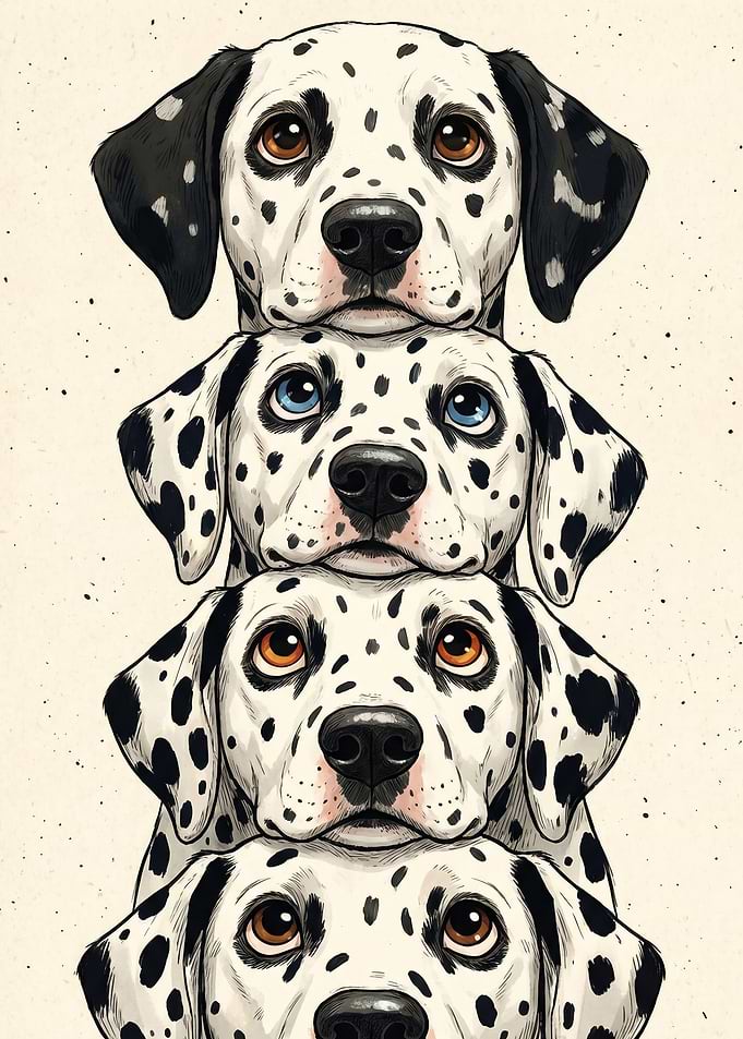 Stack of Dalmatians