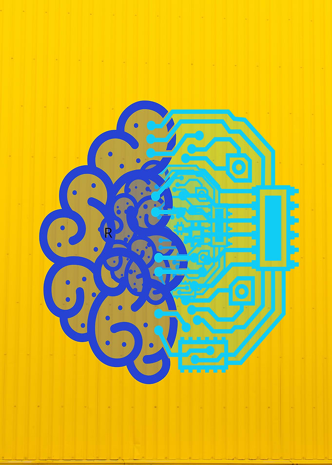 Brain and Circuit Board Fusion