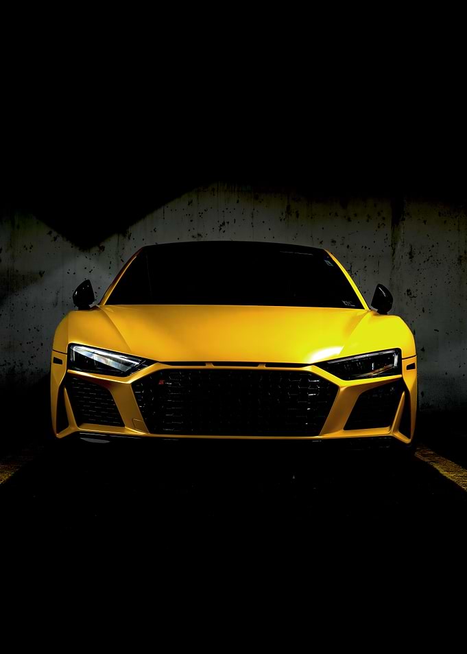 Yellow Audi R8 Front View