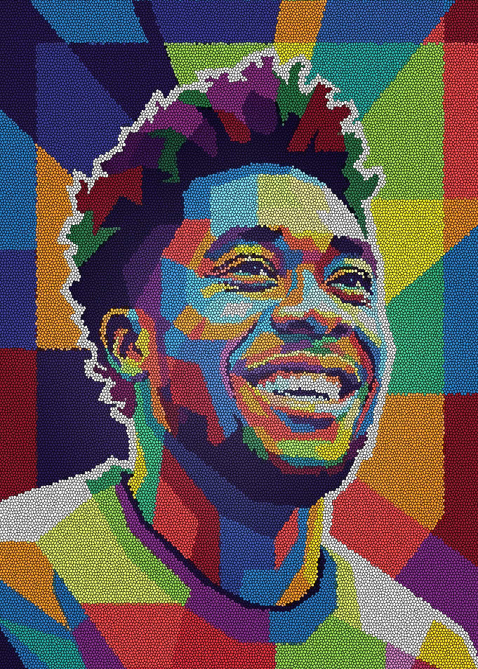 Colorful Portrait of Alphonso Davies