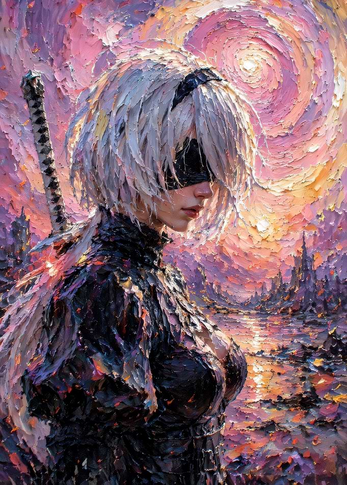 2B in a Swirling Sunset