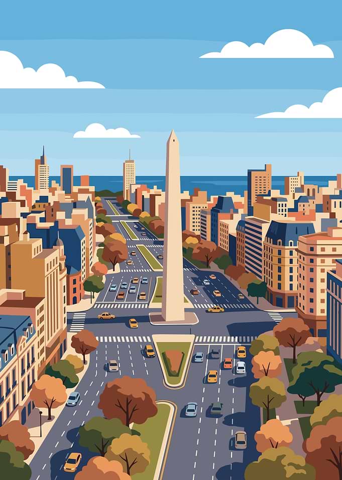 Obelisco de Buenos Aires cityscape