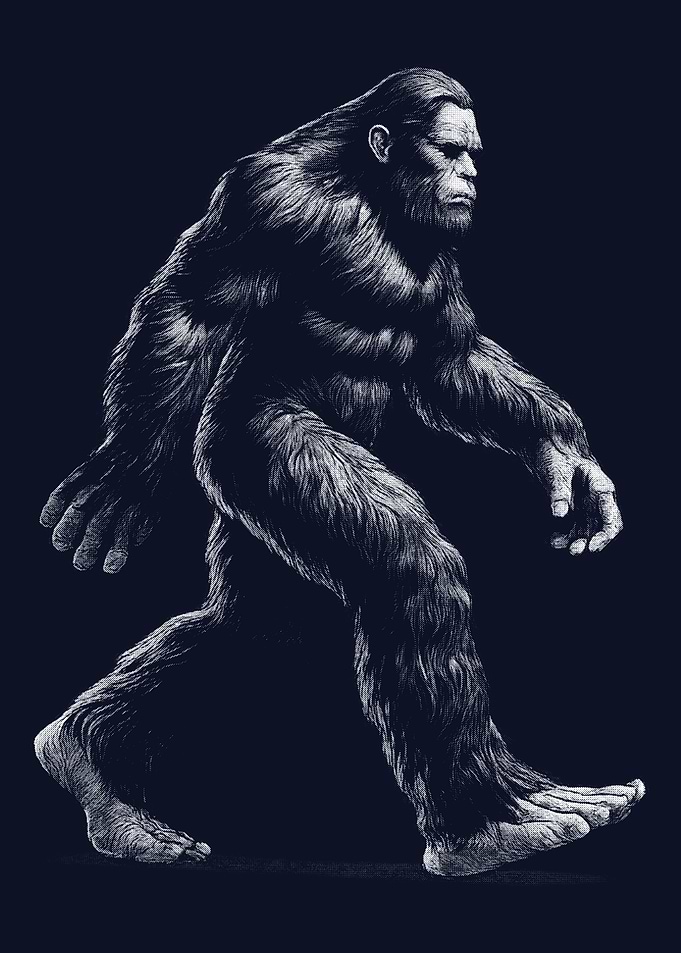 Bigfoot Walking Illustration