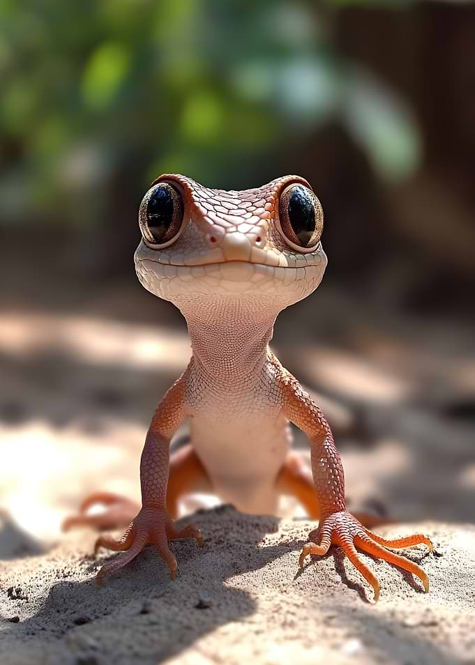 Cute Gecko with Big Eyes