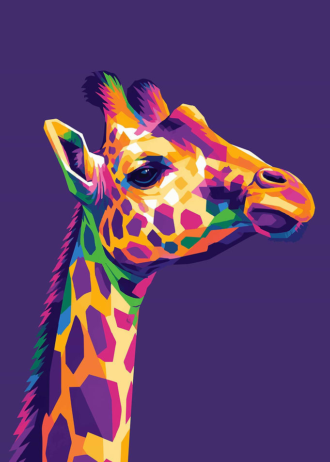 Colorful Giraffe Portrait
