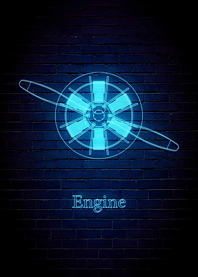 Airplane Engine Neon