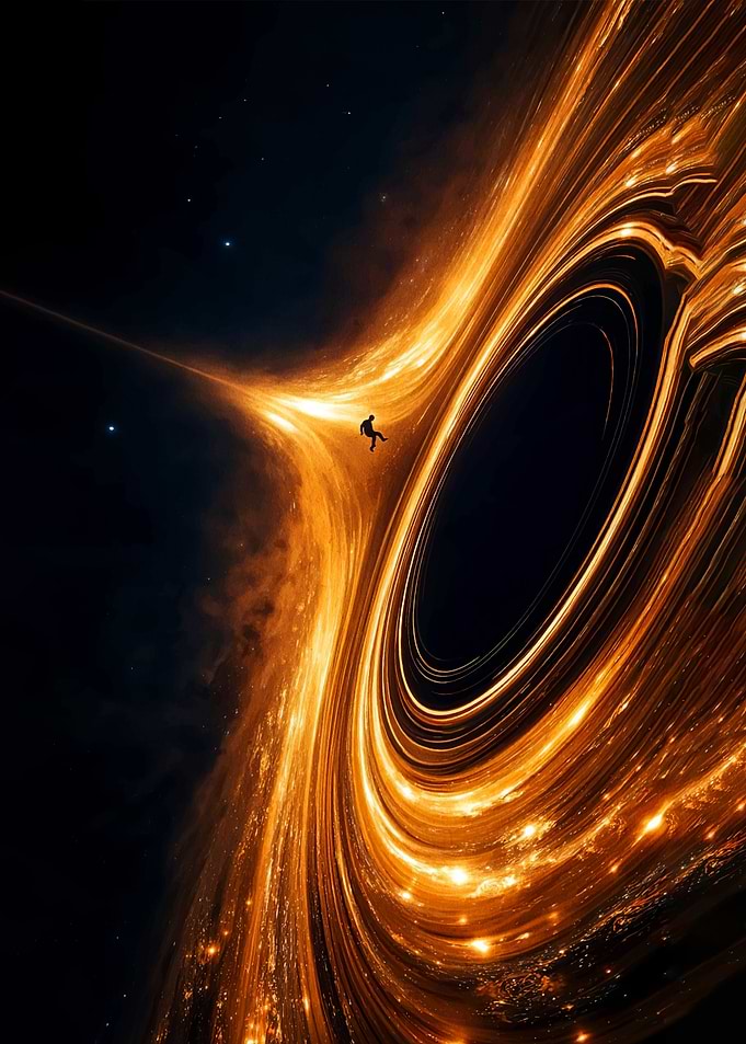 Astronaut falling into a black hole