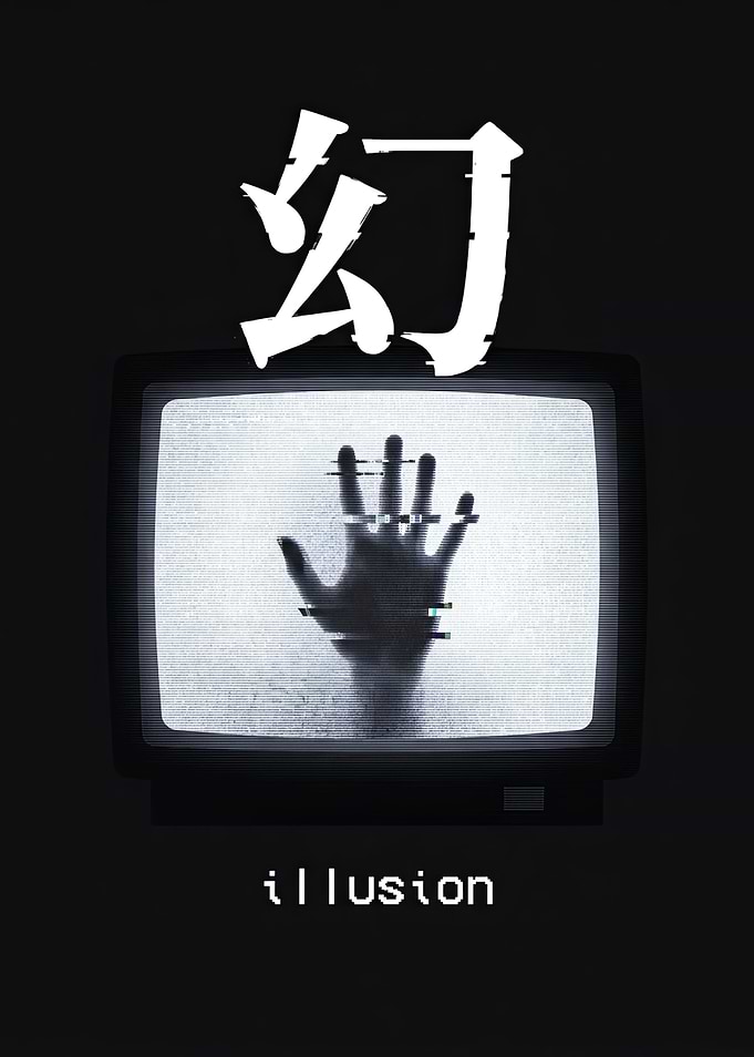 Illusion Hand on Glitched TV
