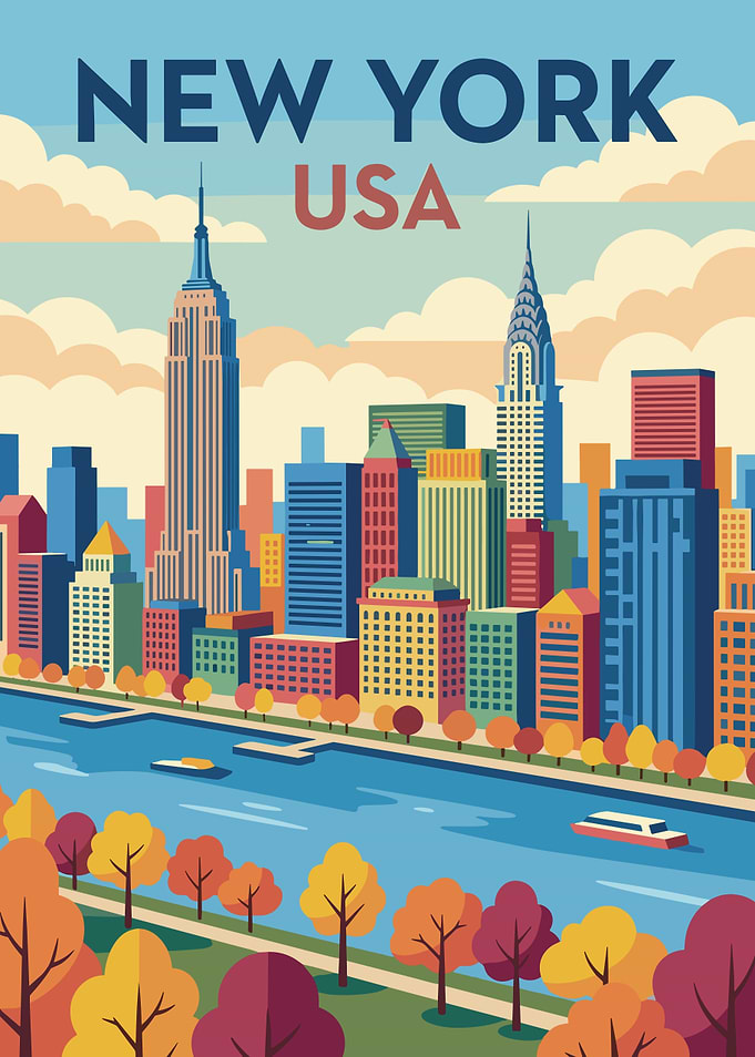 New York City Skyline in Autumn